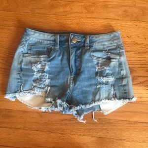AE ripped jean shorts